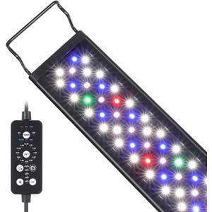 hygger 48W LED Aquarium Light, 48-54 Inch Fish Tank Light with Timer Auto On/Off, Sunrise Sunset Mode, Adjustable Brightness and Colors, Full Spectrum Light with Extendable Brackets for Freshwater