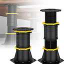 2 Pcs Adjustable Height Bed Support Legs, 8.5-13 Inch, Black Plastic, Bed Frame/Bed Center Slat Support, Reinforcement Parts