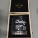 LIGHTEN LIFE Daddy's Sippy Cup Whiskey Glass 12 oz,Unique Dad Gift in Valued Wooden Box,Funny Gag Gift for New Dad,Father,Husband from Kids Wife for Father's Day,Birthday,Christmas