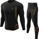 CL convallaria Thermal Underwear Long Johns Set Mens Winter Gift Hunting Gear Sport Base Layer Bottom Top (3X-Large, 3-black)