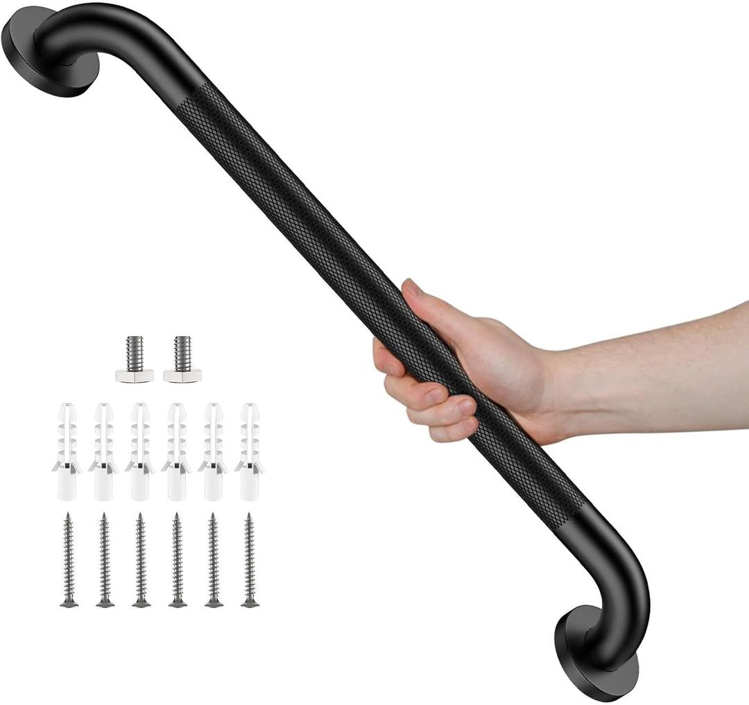 Black Grab Bar 24 Inch, Grab Bar for Bathtub and Shower