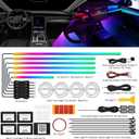 Dreamcolor Acrylic Interior Car LED Strip Light with Wireless APP, RGB 22 in 1 with 175 inches 593 LEDs Fiber Optic Ambient Lighting Kits, 16 Million Colors Sound Active Function Car Neon Lights