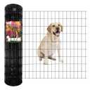 Black PVC Coated Welded Wire Fence 36 Inch x 50 Foot, 2 Inch x 4 Inch 14GA, Garden Border Fencing Roll Vinyl Coating Metal Wire Mesh Hardware Cloth for Yard Vegetable Plant Protection