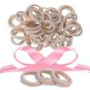 Hair Ties 100 Pack No Damage, Seamless Hair Bands Elastics Hair Accessories for Curly and Thick Heavy Women Girls (Blonde)