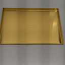 Gold Rectangle Trays, 12x8 inch Stainless Steel Metal Gold Plate Serving Tray Rectangle Decorative Cosmetic Jewelry Display Tray for Living Room, Vanity, Bathroom (11.9" x 8" x 0.6")