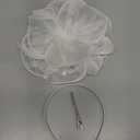 Fascinators Hat Feathers Cocktail Headband Tea Party Headpiece for Women White