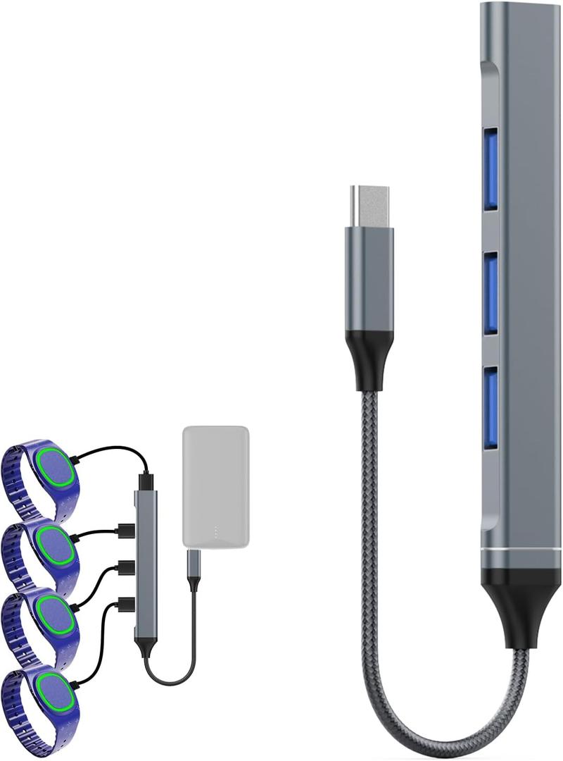 Charging Hub USB C (1 PCS) for MagicBand+ Plus Magic Band, 4-in-1 Multicharger Compatible with MagicBand Plus Official & Replacement Chargers, Disneyland Accessories Disney-World Essentials