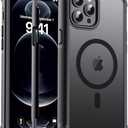 jaroco Magnetic for iPhone 12 Pro Max Case, [Compatible with MagSafe][Military Grade Drop Protection][Heavy Duty Protection][Non-Slip][Shockproof] 2-Layer Durable Bumper Phone Case 6.7''-Black