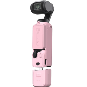 BRDRC Pocket 3 Silicone Cover, Xtra Muse Protective Case Lens Protector Scratch-Resistant Sleeve Skin Compatible with DJI OSMO Pocket 3 / Xtra Muse Accessories(Pink)