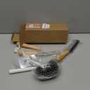 Curved Toilet Bowl Brush and Crevice Cleaning Brushes Set, Bathroom Cleaning Scrub Brush with Long Handle, Toilet Scrubber Brush with Small Gap Brushes Kit for Household Deep Cleaning (3 PCS)