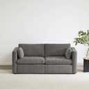 CHITA 78" Modular Sectional Sofa, 2 Seat Modular Couch, Grey Oversized Modular Sectional Sofa Set, FSC Certified, with Reversible Chaise, Storage Ottoma, Loveseat Sofa
