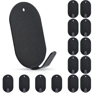 Metal Wall Hooks Heavy Duty Hanging Hooks Black Steel Hook for Keys, Kitchen, Bathroom & Entryway Organization (15 Pack)
