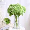 Waipfaru Hydrangea Artificial Flowers, 4PCS Real Touch Flowers, 20" Faux Hydrangea Flowers, Latex Real Touch Hydrangeas, Fake Flowers for Home Decor Party Bouquet Wedding Decoration, Green