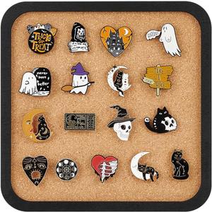 BENECREAT Pin Board Square Cork Board, 0.8inch Thick Bulletin Display Board Wall Mounted Cork Board for Brooch Pin Storage, Office Home Festival Wedding Decor, 7.8x7.8inch