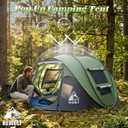 HEWOLF 3-4 Person Pop Up Tents for Camping Easy Set Up Pop Up Tent Waterproof Portable Tent Automatic Setup with 2 Bigs Doors Family Tents for Hiking (Green)