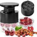 7-Hole Cherry Pitter, Hand Push Cherry Pitter Tool Pit Remover, Must Have Cherry Seed Remover, Quickly Pitting Cherries for Cherry Jam, Pies (Black)