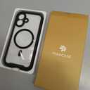 Miak MA27193i16PL iPhone 16 Plus Case, Lens Guard, Integrated MagSafe Compatible Clear Case [Camera Lens Protection, Aluminum Alloy Camera Frame Button, Shock Absorption, Air Cushion, Shockproof, (Black)