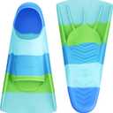 Gintenco Swim Fins, Kids Swim Training Fins for Lap Swimming, Travel Size Flippers with Mesh Bag, Silicone Swimming Fins for Kids Teens Adults Women Men (CH10, S(Jr 2-3/ US Women 3-5))