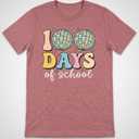 TIEEI Women 100 Days of School Shirt 100th Day of School T-Shirts Teacher Life Tee Tops, Large