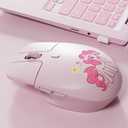 My Little Pony M03 Silent Wireless Mouse - Innovative Floating Button Design, Quiet Clicks, 3 Adjustable DPI (800/1600/3200), Dual-Mode (2.4GHz/Bluetooth), Ergonomic for Mac/Windows (Pink)