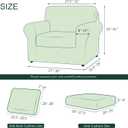 CHUN YI 3 Piece Chair Covers Armchair, Stretch Couch Cover with Separate Backrest and Cushion Covers, Anti-Slip Washable Living Room Furniture Protector for Dogs Pets (Small, Brick)