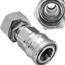 Beduan Stainless Steel 3/4 Garden Hose Female Threaded to 3/8 (!NOT for 1/4!) Pressure Washer Adapter Convert Hose to Power Washer Quick Connector Socket Coupler(3/8 QC)