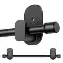 Curtain Rods No Drilling 32 to 86 Inch, HOTOZON 5/8 Inches No Drill Curtain Rods for Windows 55 to 82 Inches(4.5-6.8 ft), Renter Friendly Adjustable Small Drapery Rod for Lightweight Curtains, Black