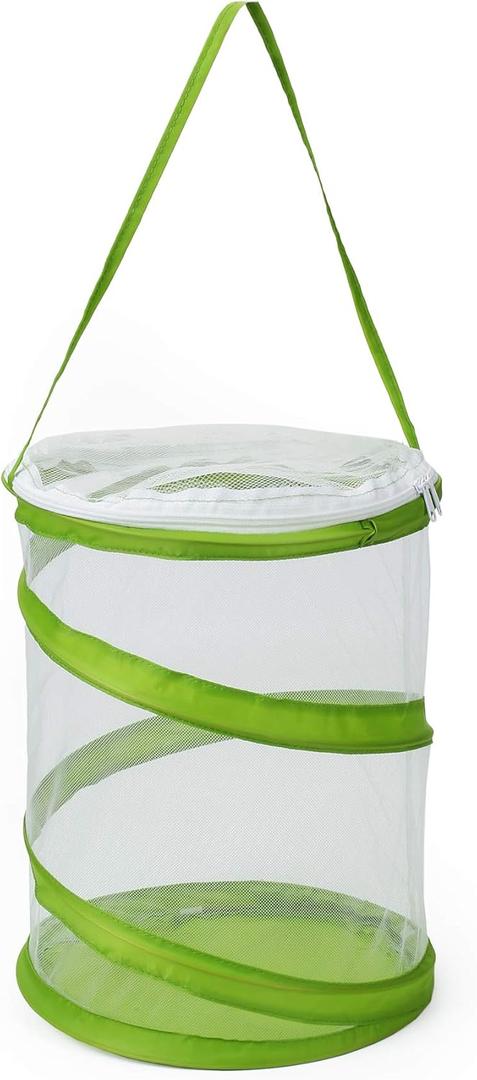 RESTCLOUD Pop-up Insect and Butterfly Habitat Cage Terrarium Clear Mesh Enclosure, See Through Easier 9" x 11" Tall