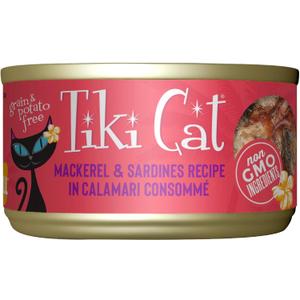Tiki Cat Grill Wet Cat Food, Mackerel & Sardines, 2.8 oz. Cans (12 Count)