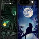 CARLOCA Compatible with Google Pixel 10A Case for Girls Boys Hard Shell Shockproof Protection TPU Non Slip for Google Pixel 10A Fashion Pattern Black Cat Sitting Tree Starry Sky Moon