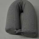 Dot&Dot Twist Memory Foam Travel Pillow for Airplanes - Travel Neck Pillow for Sleeping - Airplane Pillow for Neck Support, Chin, Lumbar and Leg - Adjustable, Bendable Neck Roll Pillow (Gray)