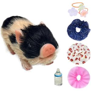 OtardDolls Reborn Piggy Dolls, 5 Inch Full Silicone Soft Lifelike Mini Pig Dolls Mini Realistic Newborn Cute Realistic Animals Pig Toy for Happy Birthday, Christmas