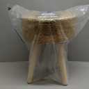 Cpintltr Round Ottoman Footstool Foot Stool Pouf Ottomans with Solid Wood Legs Hand Weave Hyacinth Footrest Step Stool for Living Room Balcony Garden Natural Hyacinth Seagrass