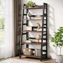 Tribesigns 5-Tier Bookshelf Industrial Bookcase, 5 Shelf Ladder Shelf Book Storage Shelf Organizer for Living Room, Home Office, 23.6D x 15.7W x 56.5H in