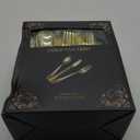 N9R 160pcs Gold Plastic Silverware - Gold Plastic Utensils Set - Tableware Flatware Kit 80 Forks, 40 Spoons, 40 Knives Disposable Cutlery Set for Party, Wedding, Birthday