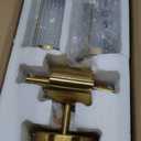 Modern Brushed Brass Vanity Light Fixture - Dual Glass Rods Wall Sconce for Bathroom, Double Light Socket E12 Candelabra Base, Mirror Vanity Lighting (Bulbs Not Included) (19.69 inch)