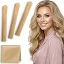 Heatless Curls Overnight | Rods for Blowout Look, Long Hair Rollers Blow Out Curling Rod No Heat Flexi Foam Tubes Silk Satin Velvet Soft Curlers to Sleep In Tools Set by VISOFO (Blonde, 3 Set) (1 Count (Pack of 3))
