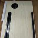 Laptop Bed Desk, Adjustable Lap Desk, Small Laptop Table with USB Charge Port, Desktop Card &Pen Slot, Cup Holder, Foldable Bed Tray Table for Couch Sofa Chair Floor Eating Working (Adjustabla White)