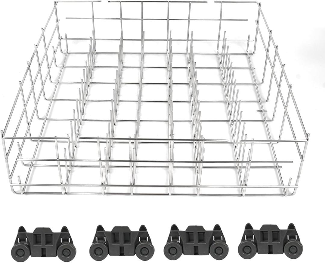 For Whirlpool ERP Lower Dishwasher Rack W10380384 W10311986,size 20.2" D x 20.47" W x 6''H, Dishwasher Rack Model WDF520PADM7Measure carefully before buying,OEM Upgrade 304 Stainless Steel Rack