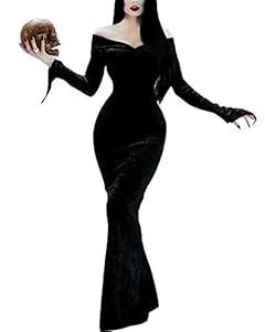 GIKING Velvet Dress for Women Elegant Long Sleeve Maxi Dress Flowy V Neck Formal Long Prom Dress, Size 2 XL