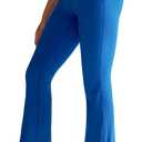 RUNNING GIRL Flare Pants with Pockets, High Waist Yoga Pants Buttery Soft Bootcut Wide Leg Leggings for Women (Medium, Blue)