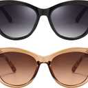 Classic Trendy Sunglasses for Women and Men Large Round Cateye Sunglasses UV Protection Sunnies Gradient Lens