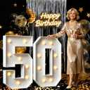 3FT Marquee Numbers 50, Large Light Up Numbers for 50th Birthday Decorations Big DIY Mosaic Number 50 Birthday Party Backdrop for Women and Men Anniversary Decor Pre-Cut Foam Board Kit