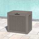 LHBGO 31 Gallon Deck Box, Resin Outdoor Storage Box, Waterproof and UV Resistant Deck Box, Lightweight Storage Box for Garden Tools, Pool Supplies
