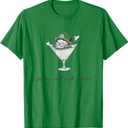 Leprechaun Martini Cocktail St Patrick's Day Womens T-Shirt L