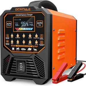 Car Battery Charger Heavy Duty,12V/24V Portable Smart Trickle Charger Battery Maintainer,Maintenance/Winter Mode,for AGM Auto Motorcycle Truck Rv Lawn Mower - for Lead Acid Batteries