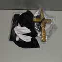 Geyoga Halloween Nun Costume Hat Nun Habit Costume Accessory Set for Women (Black Cross Print Stocking)