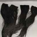 Clip In Hair Extensions For Women's 16Inch/20Inch/24Inch 4Pcs Synthetic Straight Fake Wig (Brown black)