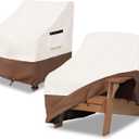 Patio Chair Covers 2 Pack,Waterproof Heavy Duty Patio Furniture Covers for Outdoor Chair(40 W x 40 D x 36 H inches) Beige & Brown