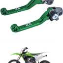 Motorcycle CNC Aluminum Brake Clutch Lever Handle Pivot for KX100 2001-2021 KX65 2000-2025 KX85 2001-2025 KX125 2000-2005 KX250 2000-2004 (Green)